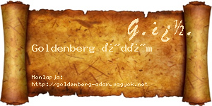 Goldenberg Ádám névjegykártya